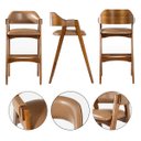Ver imagem 2 de Kit 6 Banquetas com Braço Estofado Lua Madeira Imbuia Impermeável Caramelo L85 Rmi