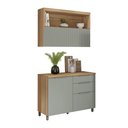 Ver imagem 1 de Cozinha Modulada 100% Mdf 2 Peças Nesher Marquesa Marrom Verde