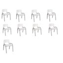 Ver imagem 1 de Kit 9 Cadeiras Infantil Iso, Escola, Base Cinza- Branco