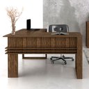 Ver imagem 3 de Mesa Para Escritório em L ME4145 Nogal/Nogal - Tecno Mobili
