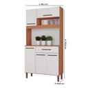 Ver imagem 2 de Armário de Cozinha Iguape 100% Mdf Tuboarte 5 Portas e 1 Gaveta Freijó Branco