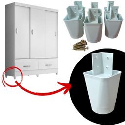 Kit 8 Pes para Moveis e Pe para Guarda Roupa 7cm+ Parafusos - 2