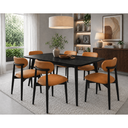 Ver imagem 3 de Cadeira com Encosto Anatômico 79cm em Madeira Maciça Cadeira Vitta Courino Marrom Oona Design Preto