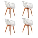 Ver imagem 1 de Kit 4 Cadeiras de Jantar Web Pé Wood Modelo Premium Madeira Maciça Original Branco