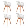 Kit 4 Cadeiras de Jantar Web Pé Wood Modelo Premium Madeira Maciça Original Branco - 1