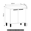 Ver imagem 3 de Balcão de Cozinha com Tampo 80cm Nádia Mocca/avelã L01 - Mpozenato