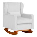 Ver imagem 2 de Kit Poltrona Aurora de Amamentação Balanço + Puff Suede Branco - Vallisa Decor