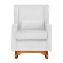 Ver imagem 3 de Kit Poltrona Aurora de Amamentação Balanço + Puff Suede Branco - Vallisa Decor