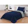Kit Edredom Solteiro 4 Peças Pérola Marinho/cinza - 1