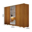 Ver imagem 2 de Guarda Roupa Grande MDF Ripado Espelho 6 Portas Premium Arbo