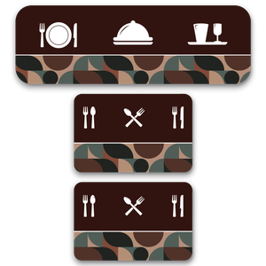 Kit de 3 Tapetes para Cozinha Talheres Antiderrapante