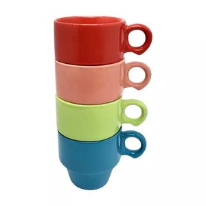 Jogo de Xícara Café Stacky 4pcs 90ml Colorido - Hauskraft