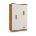 Ver imagem 1 de Guarda Roupa Slim 4 Portas 2 Gavetas Cinamomo Off White Formimóveis