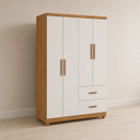 Ver imagem 2 de Guarda Roupa Slim 4 Portas 2 Gavetas Cinamomo Off White Formimóveis
