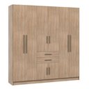 Ver imagem 2 de Guarda-roupa Casal Grande 8 Portas 2 Gavetas com 4 Cabideiros Divisão Ele/ela Corrediças Telescópica