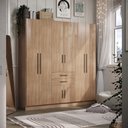 Ver imagem 1 de Guarda-roupa Casal Grande 8 Portas 2 Gavetas com 4 Cabideiros Divisão Ele/ela Corrediças Telescópica