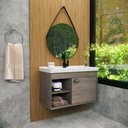 Ver imagem 1 de Gabinete Armario para Banheiro 100% Mdf + Cuba - Monza Munique 60cm