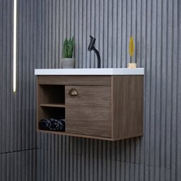Gabinete Armario para Banheiro 100% Mdf + Cuba - Monza Munique 60cm - 7