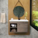 Ver imagem 3 de Gabinete Armario para Banheiro 100% Mdf + Cuba - Monza Munique 60cm