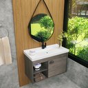 Ver imagem 4 de Gabinete Armario para Banheiro 100% Mdf + Cuba - Monza Munique 60cm