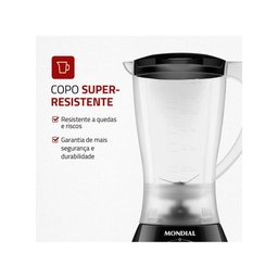 Liquidificador Mondial Easy Power L-550-w Preto 2 Velocidades 550w - 220v - 4