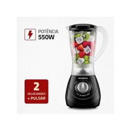 Liquidificador Mondial Easy Power L-550-w Preto 2 Velocidades 550w - 220v - 3