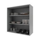 Ver imagem 3 de Armário Aéreo 0,80 Cm 2 Portas Vidro Incolor 100% Mdf Titânico Fosco Amoudi