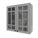 Ver imagem 2 de Armário Aéreo 0,80 Cm 2 Portas Vidro Incolor 100% Mdf Titânico Fosco Amoudi