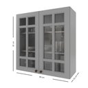 Ver imagem 1 de Armário Aéreo 0,80 Cm 2 Portas Vidro Incolor 100% Mdf Titânico Fosco Amoudi