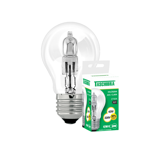 Lâmpada Halógena Taschibra A55 42w E27 2700k 220v