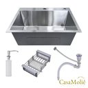 Ver imagem 6 de Cuba Inox Escovado Quadrada 60x45 Gourmet com Acessórios