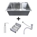 Ver imagem 1 de Cuba Inox Escovado Quadrada 60x45 Gourmet com Acessórios