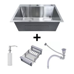 Cuba Inox Escovado Quadrada 60x45 Gourmet com Acessórios - 1