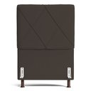 Ver imagem 2 de Cabeceira Cama Box Solteiro Mel 90cm com Frame Suede Marrom - Desk Design