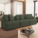 Ver imagem 2 de Sofá 3 Lugares para Sala de Estar Living 228cm Arlo F04 Linho Verde Tc-10056 - Lyam Decor