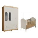 Ver imagem 3 de Quarto de Bebê com Berço Minicama e Guarda-Roupa 4 Portas Janeladas 100% MDF Maya Provençal Yescasa