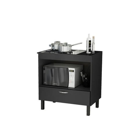Balcão Cozinha Fogão para Cooktop Florida 1 Porta:preto