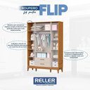 Ver imagem 3 de Jogo de Quarto Infantil Flip Guarda Roupa 4 Portas e Cômoda 4 Gavetas Areia Fosco/savana - Reller M