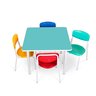 Conjunto Coletivo Quadrado Infantil Monobloco c/ 4 Cadeiras Polipropileno ABC - 1