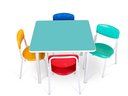Ver imagem 1 de Conjunto Coletivo Quadrado Infantil Monobloco c/ 4 Cadeiras Polipropileno ABC