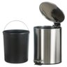 Lixeira de Inox Cesto 5 Litros para Banheiro Cozinha Pedal - 4