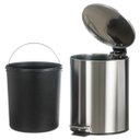 Ver imagem 4 de Lixeira de Inox Cesto 5 Litros para Banheiro Cozinha Pedal