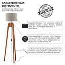 Ver imagem 3 de Luminária Premium Abajur de Chão Paris Madeira Maciça Cupula Palha