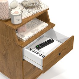Mesa de Cabeceira Luxo com 3 Gavetas - Ej Móveis:freijó - 3