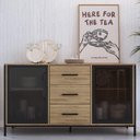 Ver imagem 2 de Balcao Buffet Duo 150 Cm P1068 Oak Preto Pp Milani Store
