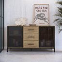 Ver imagem 7 de Balcao Buffet Duo 150 Cm P1068 Oak Preto Pp Milani Store
