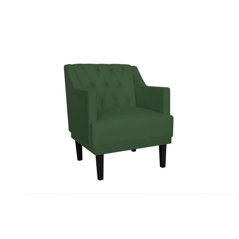 Poltrona Decorativa Alice Suede Verde Pés Madeira Mz Decor