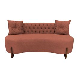 Sofá 2 Lugares Orgânico Curvo Tókio 150cm Bouclé Terracota - 2
