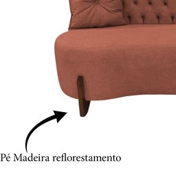 Sofá 2 Lugares Orgânico Curvo Tókio 150cm Bouclé Terracota - 6