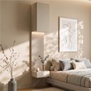 Ver imagem 1 de Ponte com Mesa de Cabeceira Planejada com Painel Ripado Samambaia CabeCasa MadeiraOriginals Offwhite